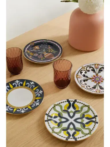 La DoubleJ Set Of Six Gold-plated Porcelain Dessert Plates | Thumbnail 2