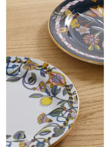La DoubleJ Set Of Six Gold-plated Porcelain Dessert Plates | Thumbnail 3