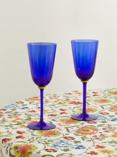 La DoubleJ Rainbow Set Of Two Murano Wine Glasses | Thumbnail 1