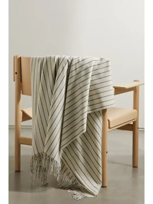 Loro Piana Fringed Striped Cashmere Blanket