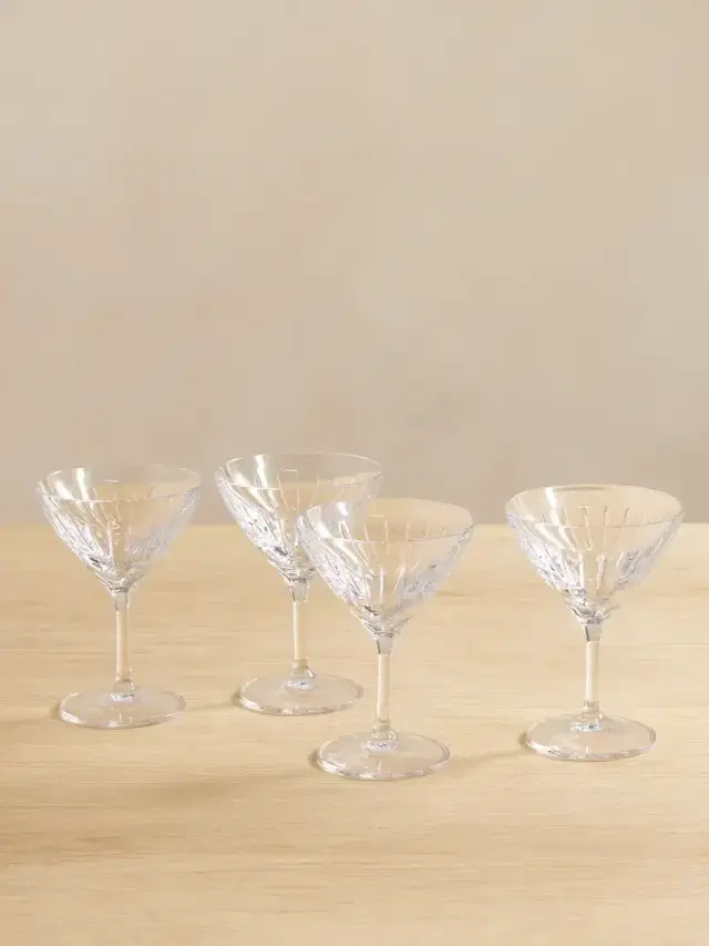 Roebling Set Of Four Crystal Cocktail Coupes