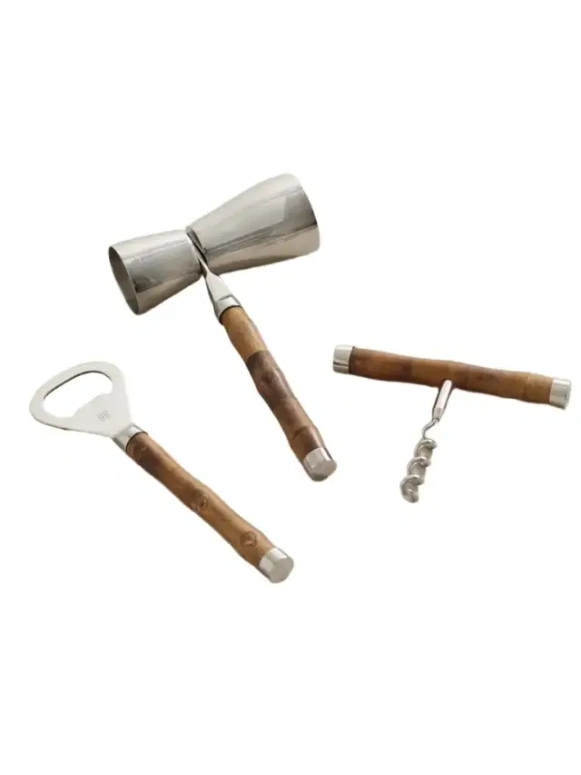 Masen Stainless Steel And Bamboo Drink Gift Set