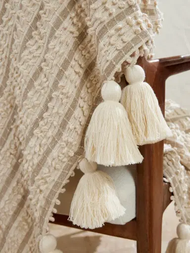 Soho Home Cassia Tasseled Cotton Throw - Men | Thumbnail 3 Soho Home Cassia Tasseled Cotton Throw - Men | Thumbnail 3