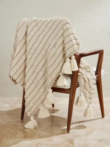 Soho Home Cassia Tasseled Cotton Throw - Men | Thumbnail 1 Soho Home Cassia Tasseled Cotton Throw - Men | Thumbnail 1