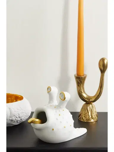 L'Objet + Haas Brothers Grand Gold-plated Porcelain Ashtray | Thumbnail 2 L'Objet + Haas Brothers Grand Gold-plated Porcelain Ashtray | Thumbnail 2