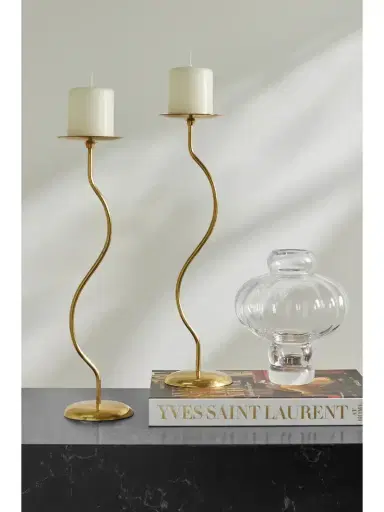 Fourth Street Dancing Duo Set Of Two Brass Candlesticks | Thumbnail 2