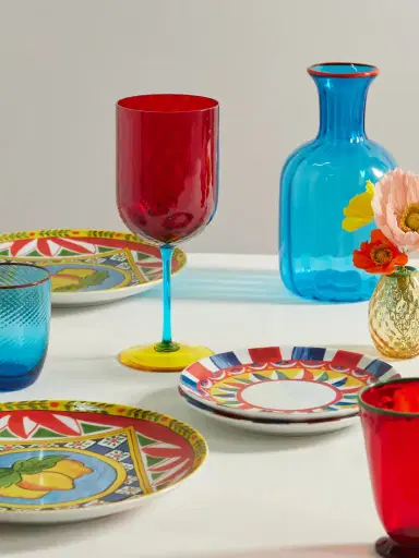 Dolce & Gabbana Color-block Murano Red Wine Glass | Thumbnail 2
