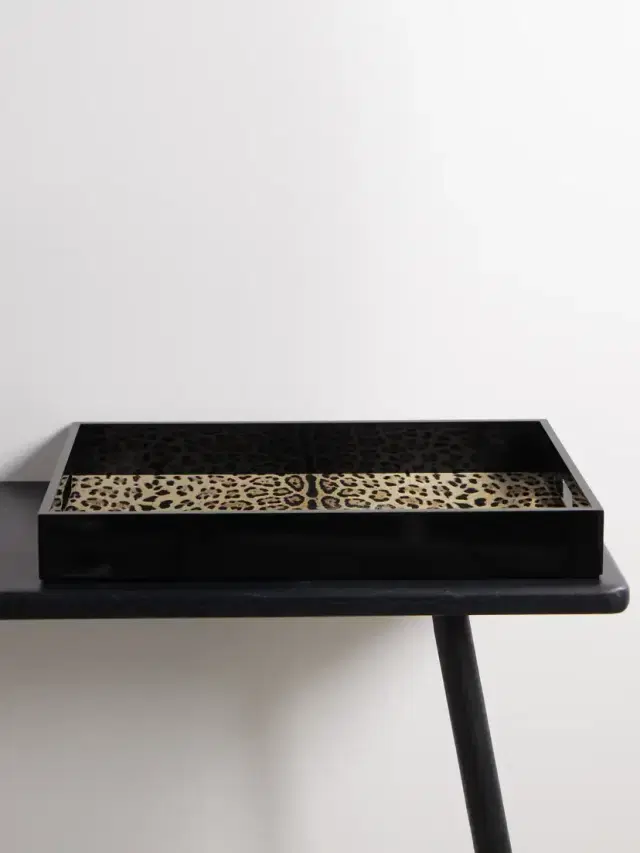 Leopard-print Wood Tray