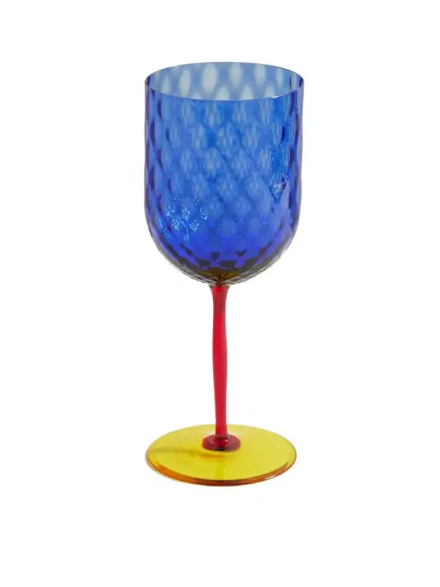 Dolce & Gabbana Color-block Murano Red Wine Glass