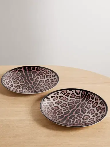 Dolce & Gabbana Set Of Two Leopard-print Porcelain Dinner Plates | Thumbnail 1 Dolce & Gabbana Set Of Two Leopard-print Porcelain Dinner Plates | Thumbnail 1