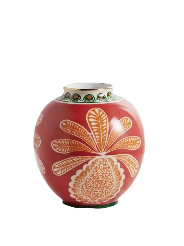 La DoubleJ Bubble Gold-plated Painted Porcelain Vase