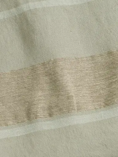 Brunello Cucinelli Fringed Striped Metallic Linen-blend Blanket | Thumbnail 3