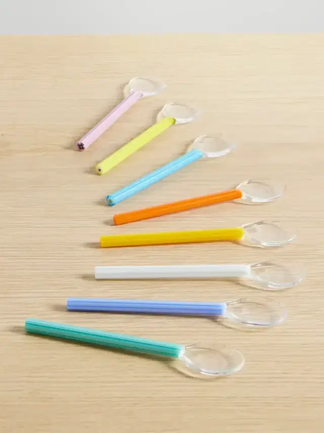 Primavera Set Of Eight Glass Gelato Spoons Primavera Set Of Eight Glass Gelato Spoons