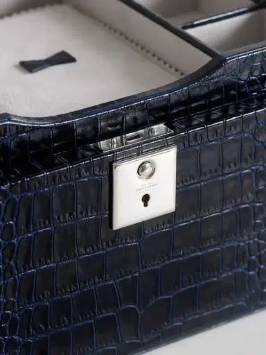 Smythson Mara Croc-effect Leather Jewelry Box | Thumbnail 3