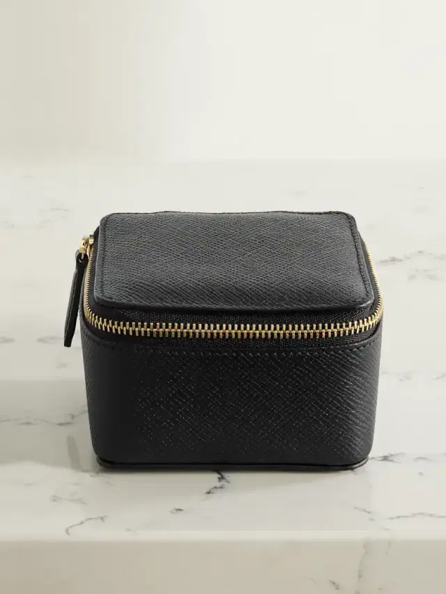 Smythson Panama Textured-leather Trinket Case