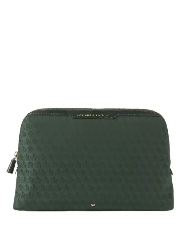 Anya Hindmarch Lotions & Potions Leather-trimmed Econyl®-jacquard Pouch