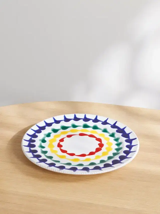 Ric Rac Set Of Two Printed Earthenware Dinner Plates