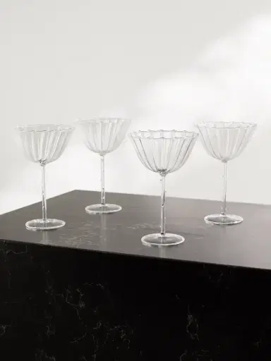 Sophie Lou Jacobsen Cosmo Set Of Four Fluted Glass Champagne Coupes | Thumbnail 1
