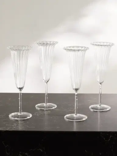 Sophie Lou Jacobsen Angel Set Of Four Glass Champagne Flutes | Thumbnail 1 Sophie Lou Jacobsen Angel Set Of Four Glass Champagne Flutes | Thumbnail 1