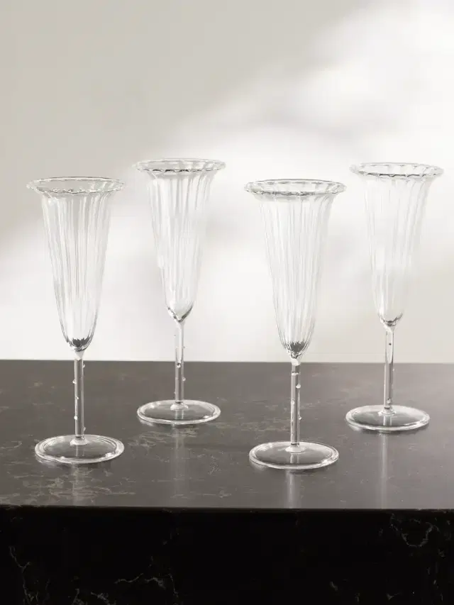 Sophie Lou Jacobsen Angel Set Of Four Glass Champagne Flutes