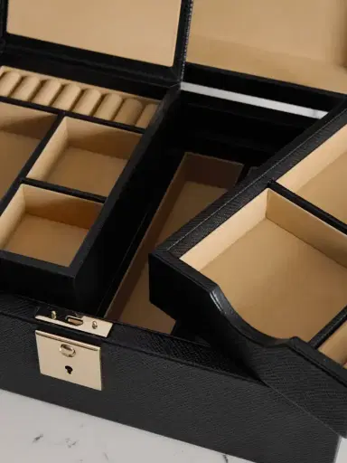 Smythson Panama Textured-leather Jewelry Box | Thumbnail 3