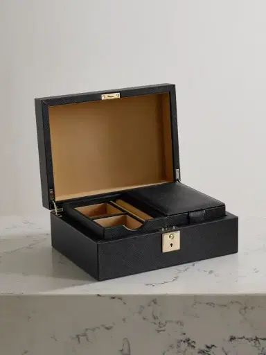 Smythson Panama Textured-leather Jewelry Box | Thumbnail 1