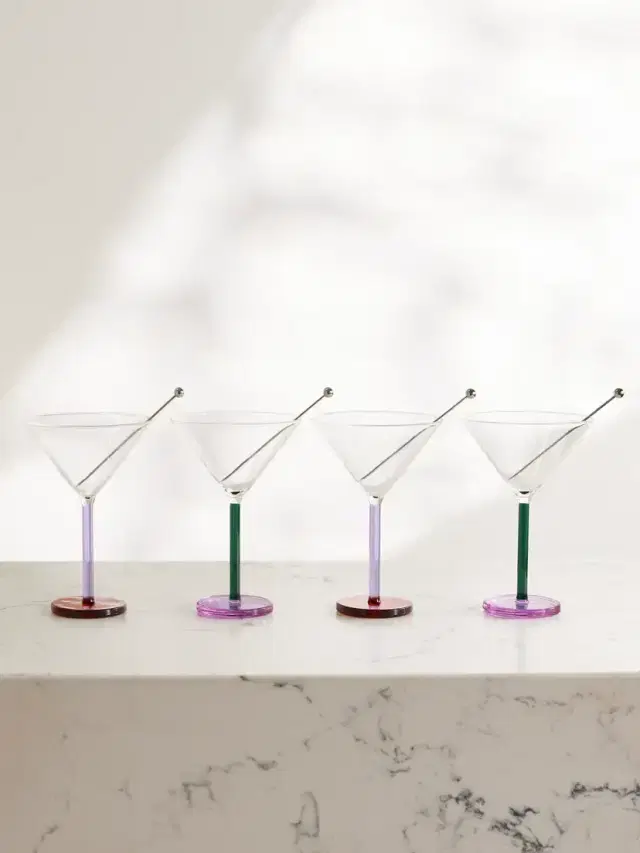 Sophie Lou Jacobsen Piano Set Of Four Glass Cocktail Coupes