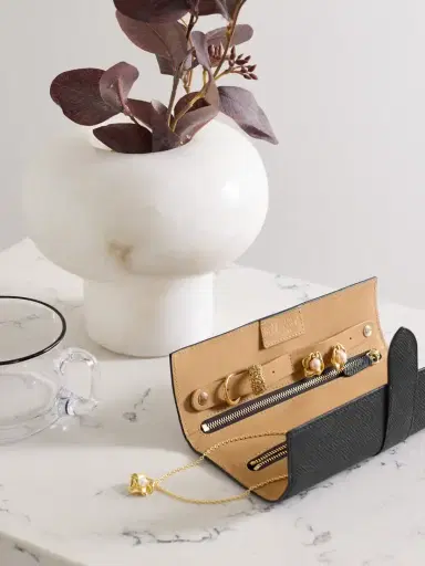 Smythson Panama Small Textured-leather Jewelry Roll | Thumbnail 2