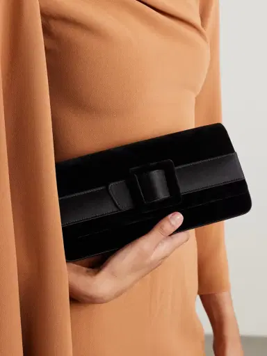 Manolo Blahnik Maygot Buckle-embellished Satin-trimmed Velvet Clutch | Thumbnail 2 Manolo Blahnik Maygot Buckle-embellished Satin-trimmed Velvet Clutch | Thumbnail 2