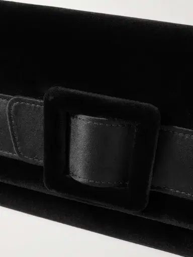Manolo Blahnik Maygot Buckle-embellished Satin-trimmed Velvet Clutch | Thumbnail 4 Manolo Blahnik Maygot Buckle-embellished Satin-trimmed Velvet Clutch | Thumbnail 4