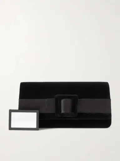 Manolo Blahnik Maygot Buckle-embellished Satin-trimmed Velvet Clutch | Thumbnail 6 Manolo Blahnik Maygot Buckle-embellished Satin-trimmed Velvet Clutch | Thumbnail 6
