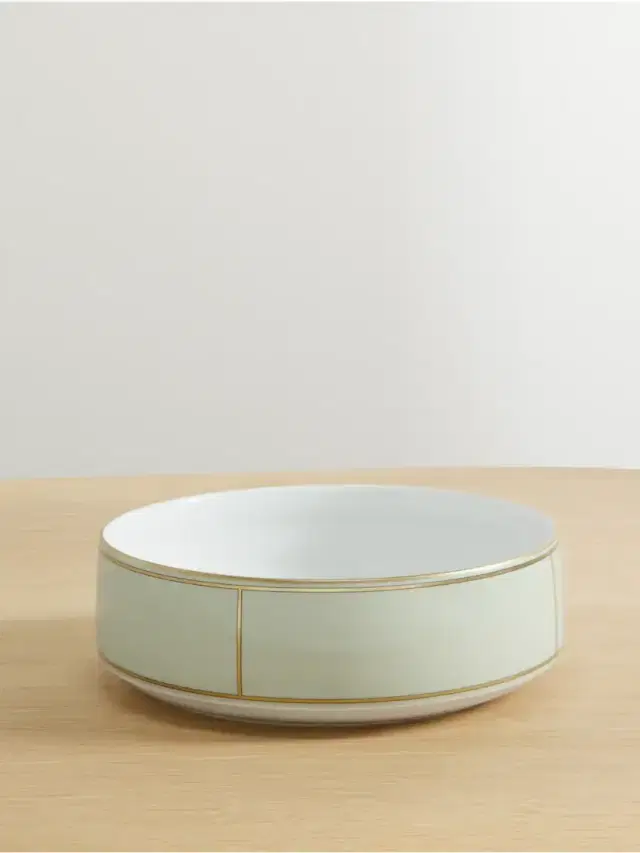 Colonna Gold-plated Porcelain Salad Bowl