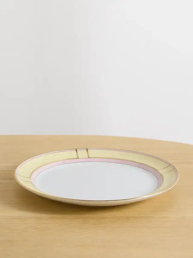 Colonna Gold-plated Porcelain Dinner Plate