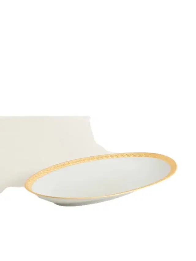 L'Objet Neptune Small Gold-plated Porcelain Platter