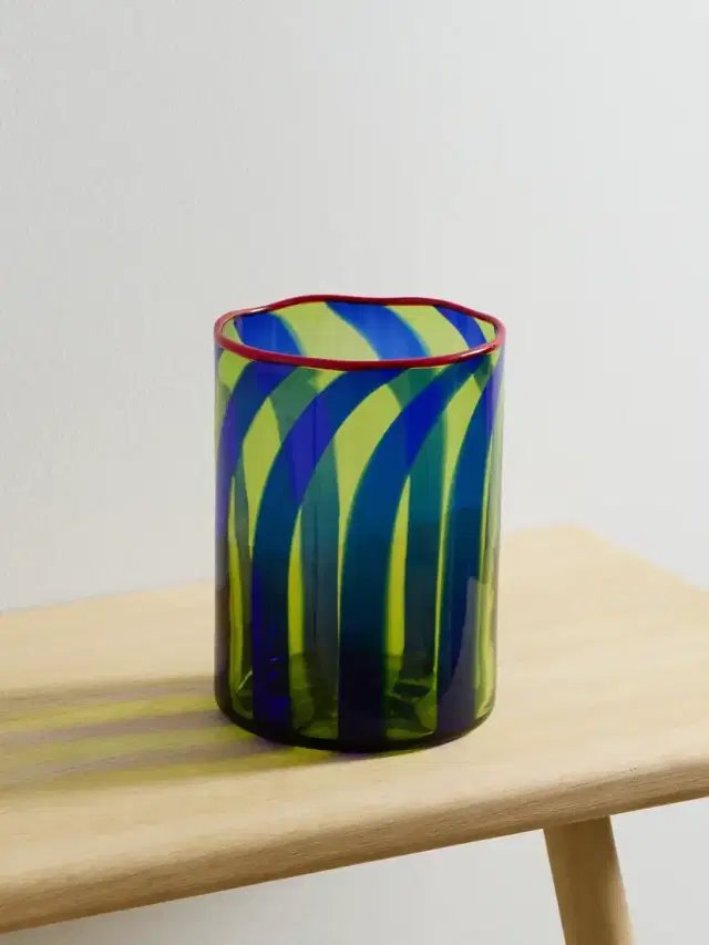 Torretta Striped Murano Glass Vase