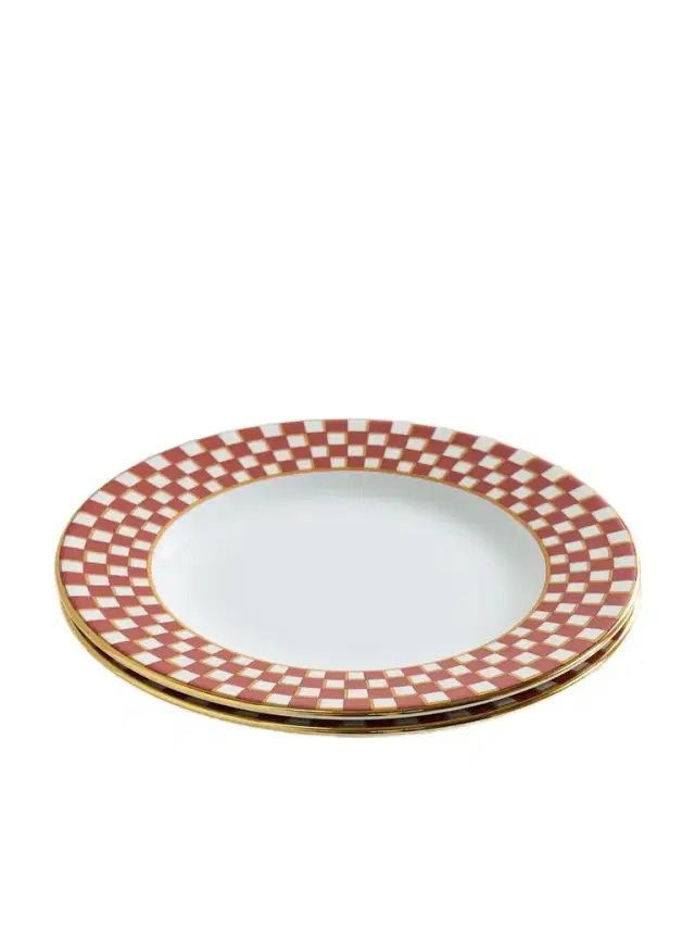La DoubleJ Set Of Two Gold-plated Porcelain Dinner Plates