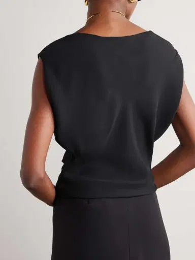 Loro Piana Cristyn Gathered Silk Crepe De Chine Top | Thumbnail 3 Loro Piana Cristyn Gathered Silk Crepe De Chine Top | Thumbnail 3