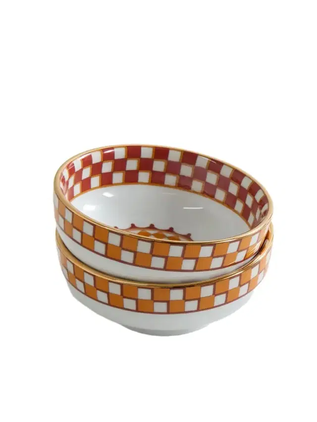 La DoubleJ Set Of Two Gold-plated Porcelain Snack Bowls