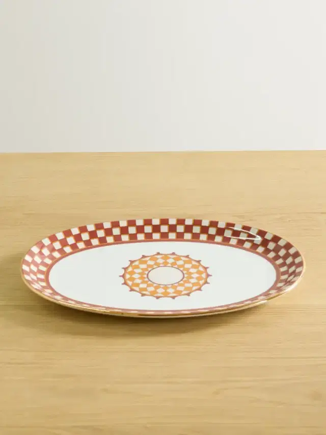 La DoubleJ Gold-plated Porcelain Platter