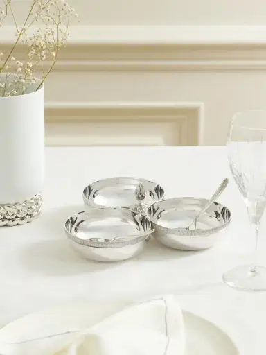 Christofle Malmaison Silver-plated Three-bowl Server | Thumbnail 2 Christofle Malmaison Silver-plated Three-bowl Server | Thumbnail 2