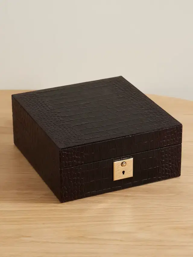 Mara Croc-effect Leather Watch Box