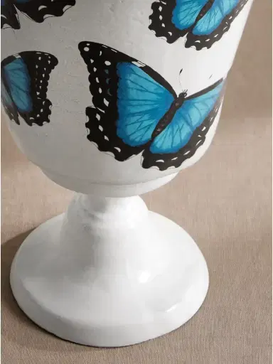 Astier De Villatte + John Derian Blue Butterflies Printed Ceramic Vase | Thumbnail 3
