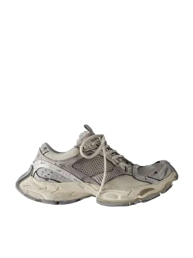 Stapler Distressed Mesh And Rubber Sneakers