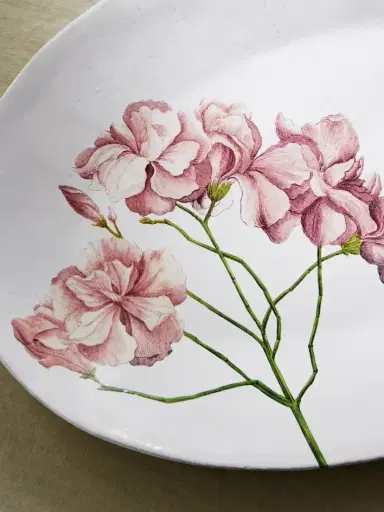 Astier De Villatte + John Derian Nerium Oleander Ceramic Platter | Thumbnail 3 Astier De Villatte + John Derian Nerium Oleander Ceramic Platter | Thumbnail 3