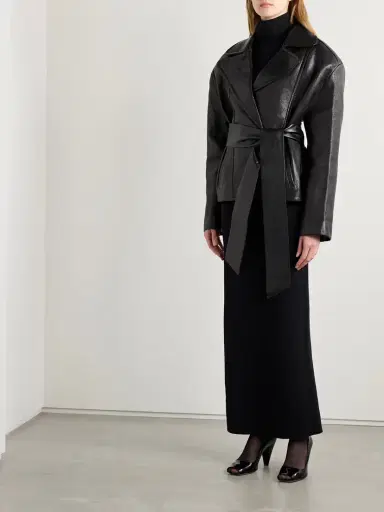 Khaite Dolores Belted Leather Jacket | Thumbnail 2 Khaite Dolores Belted Leather Jacket | Thumbnail 2