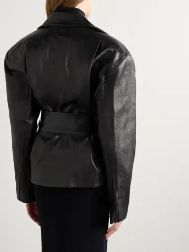 Khaite Dolores Belted Leather Jacket | Thumbnail 3 Khaite Dolores Belted Leather Jacket | Thumbnail 3