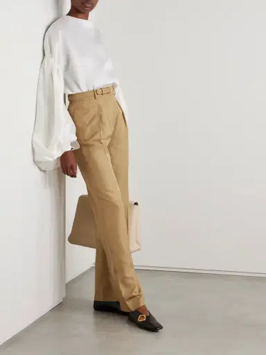 Loro Piana Edward Belted Pleated Silk Wide-leg Pants | Thumbnail 2 Loro Piana Edward Belted Pleated Silk Wide-leg Pants | Thumbnail 2