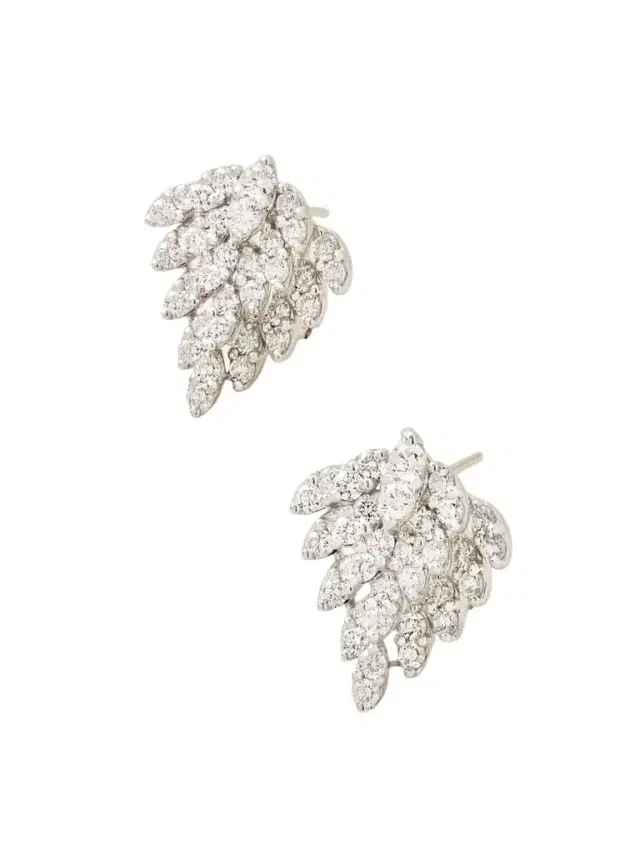 Anita Ko Snowflake 18-karat White Gold Diamond Earrings