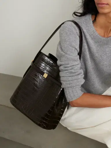 TOTEME Belted Croc-effect Leather Tote | Thumbnail 2