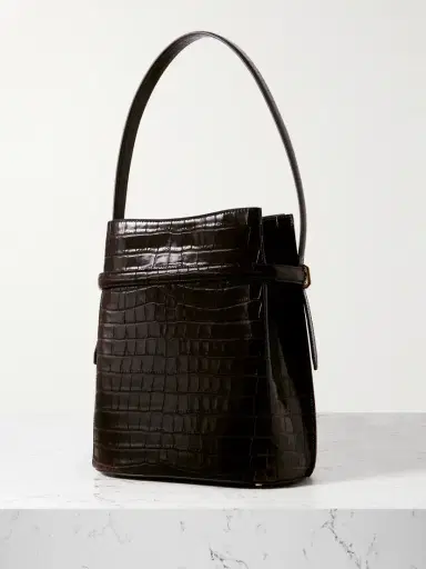 TOTEME Belted Croc-effect Leather Tote | Thumbnail 3